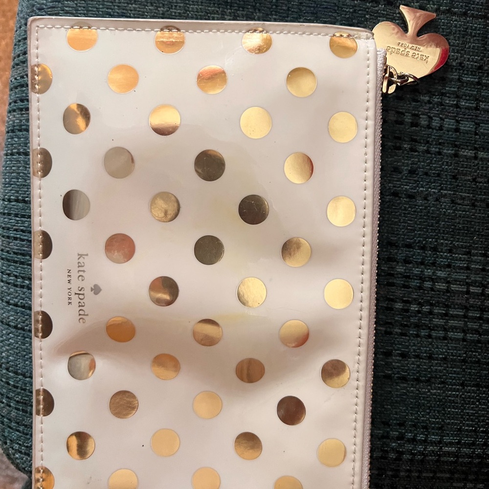 kate spade Off White Case with Metallic Gold Polka Dots